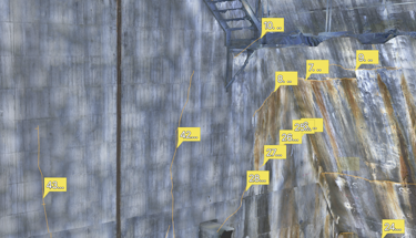 A snapshot of the digital 3D model, the concrete