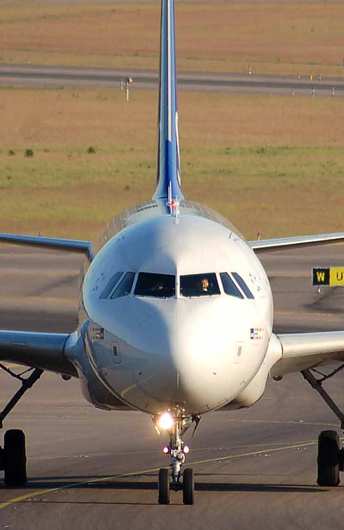 Aircraft on a landing field