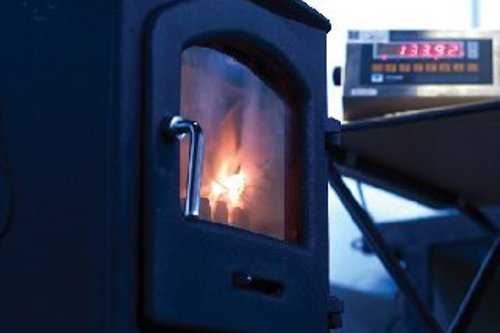 solid fuel burning inside a furnace