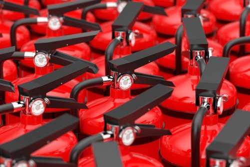 Rode kleine brandblussers