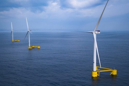 3 wind turbines of a offshore wind farm