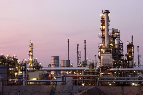 factory in an early morning