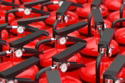 Testen Lithium-Ion brandblussers