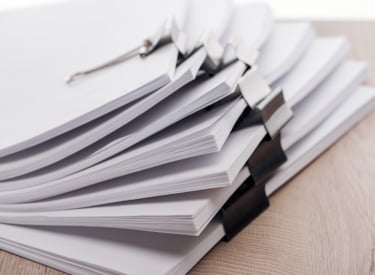 A pile of paper files