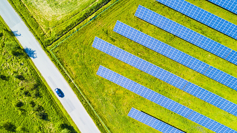 Park with solar panels